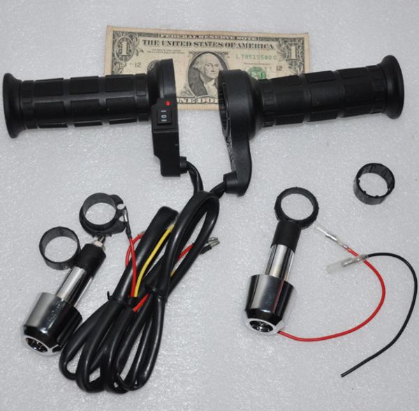 

new universal motorcycle moto heating handle heating grips heated handle bar grips fit 7/8" handlebars dirt bike motocross gel