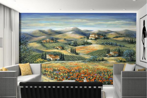 

wallpaper for walls 3 d for living room pastoral farm field landscape nature scenery wall paper