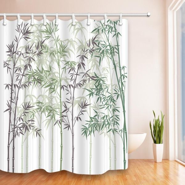 2019 Bamboo Shower Curtain Spring Plant Scenery Bathroom Decor