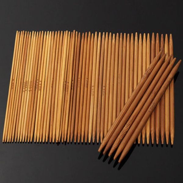 

высокое качество горячей продажи 55 шт. 5 "11 размеры двойной указал обугленный бамбук вязание спицы 13 см