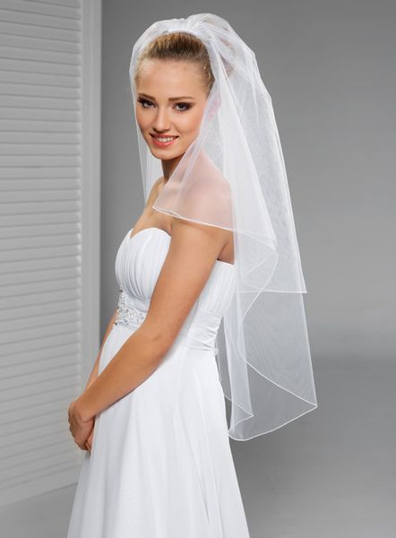 

new fashion line edge 2t with comb lvory white elbow wedding veil bridal veils, Black