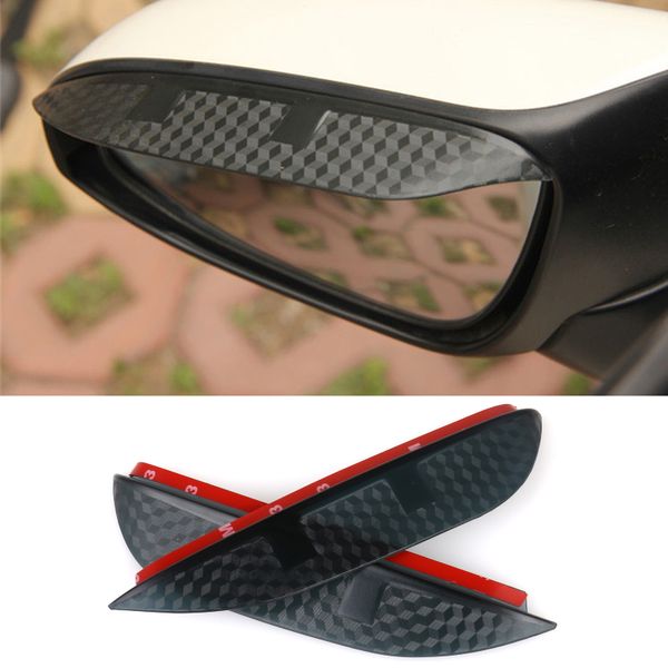 Estilo do carro de Carbono espelho retrovisor chuva sobrancelha Rainproof Flexível Lâmina Protector Acessórios Para Mitsubishi PAJERO 2008-2012