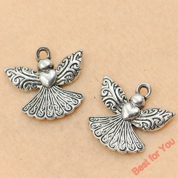 

80pcs antique silver tone crafts angel charm pendant jewelry diy jewelry findings 22x23mm jewelry making, Bronze;silver