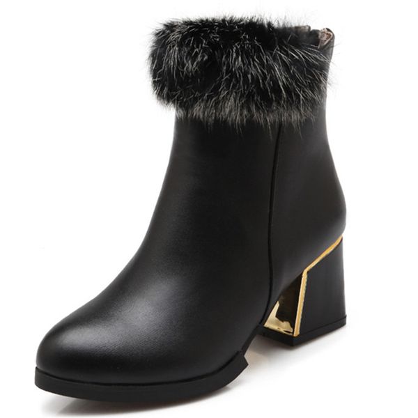 

2017 new arrive women boots fashion zipper autumn winter ladies boots solid color simple comfortable ankle boots, Black