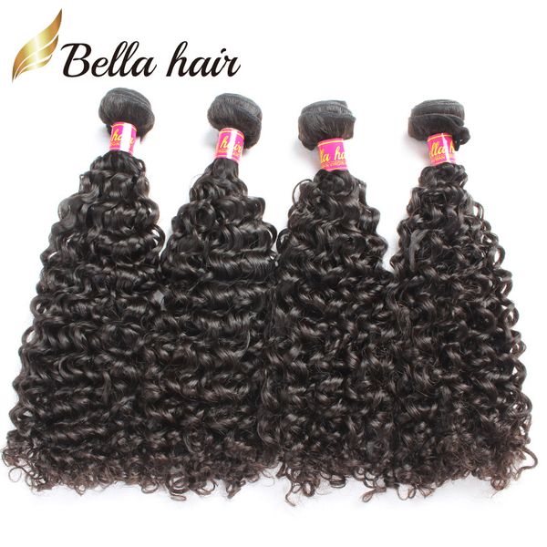 Unverarbeitetes lockiges Haar bündelt natürliche Farbe malaysische Echthaarverlängerungen 2 Stück Los 1024 Zoll Haareinschlag kostenloser Versand Bella Hair