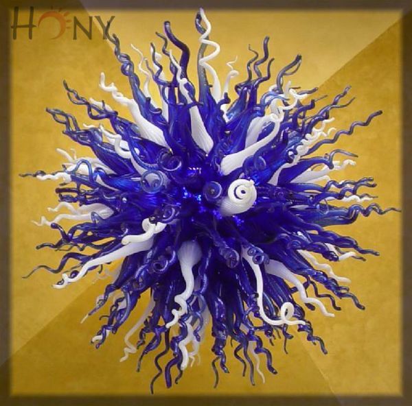 

ac led bulbs 110v/240v new design modern light blue and white glass ball chandelier