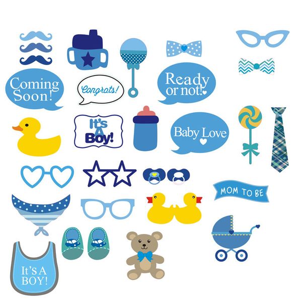 

оптовая продажа-30 шт. / компл. baby shower photo booth реквизит это мальчик девочка baby shower 1-й день рождения fun party украшения diy к
