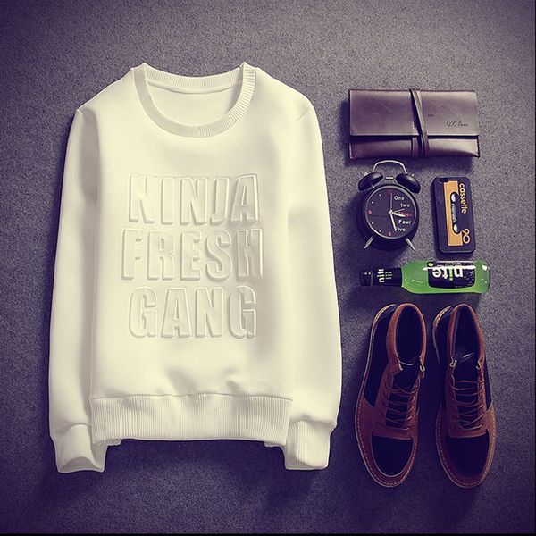 

sweatshirt men white 2016 autumn space cotton mens skateboard hoodie long-sleeved outerwear korean street sudaderas men, Black