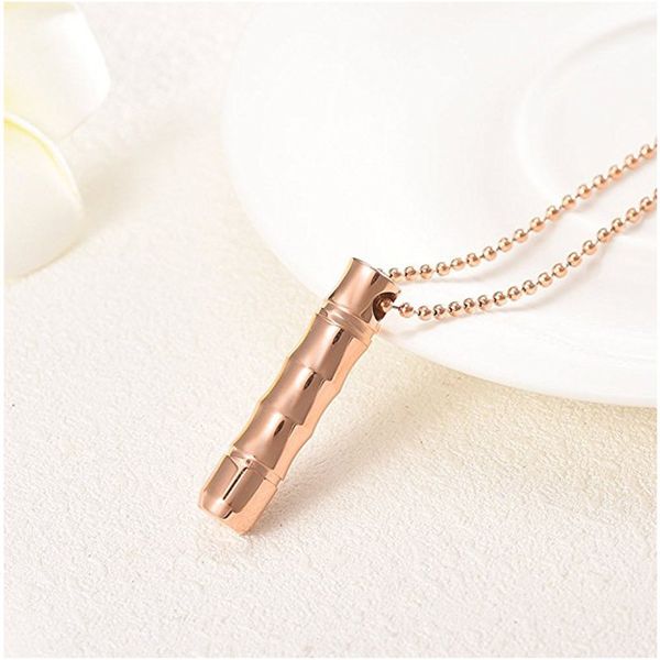 

ijd9892 cylinder urn for ashes rose golden color urn for ashes memorial ash keepsake pendant necklace women man ing, Silver
