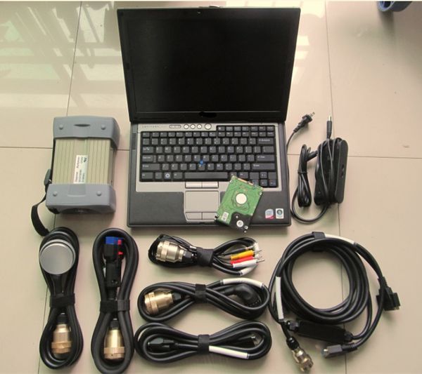 

red mb star c3 diagnostic tool for cars and trucks with 120gb hdd in d630 lapfull set ready to work