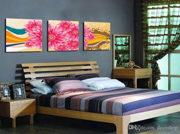

morden chrysanthemum flowers abstract floral painting print on canvas home wall decor set3329
