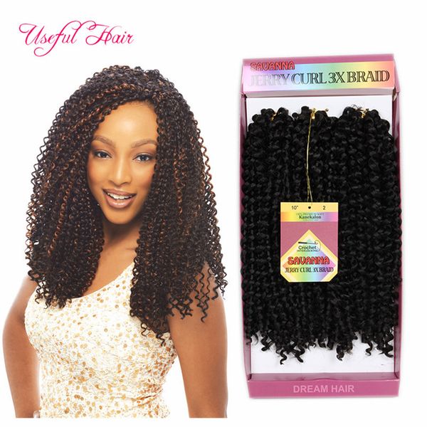 2020 Synthetic Braiding Hair Pre Looped Savana Jerry Curly Braids