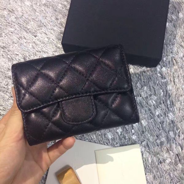 

2017 women 039 fa hion card holder genuine leather lamb kin quilted flap mini wallet female pur e card holder coin pouch wiht box
