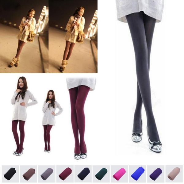 

wholesale-1 pair beauty 10colors opaque footed tights pantyhose leg warmers for women lady girl all-match elastic tights, Black;white