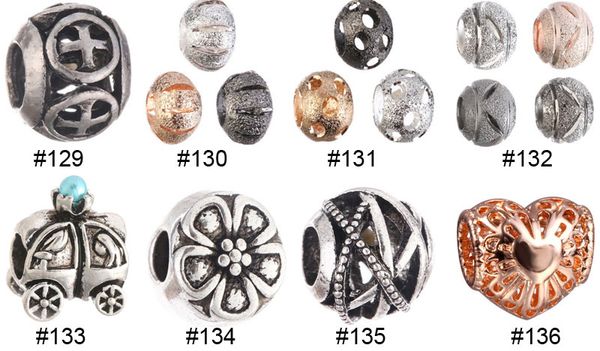 

women charms beads for bracelet necklace alloy big hole loose beads diy european diy jewelry new arrival price, Black
