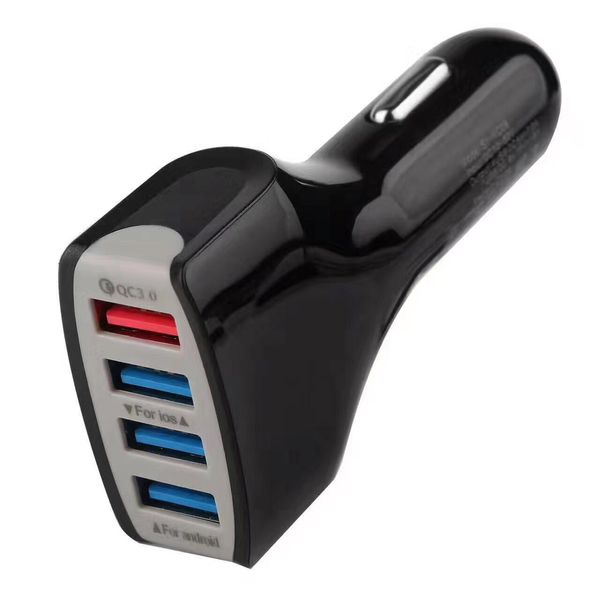 HIGH Qualtiy QC3.0 QC 3.0 4 porte USB 5V 9V 12V Adaptive Fast Charging Car Charger Plug per iPhone Samsung Galaxy 200PCS / LOT