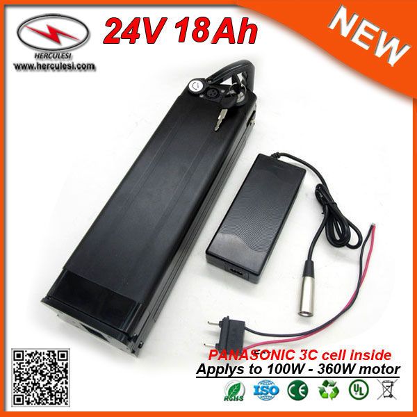 Fabrika Fiyat OEM Taşınabilir 24 V Elektrikli Bisiklet Pil ile 350 W Gümüş Balık Lityum Pil 24 V 18Ah 2.0 USB Portu + Şarj