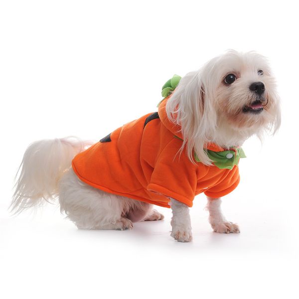 dog pumpkin costume halloween pumpkin devil style pet halloween costume thick fleece warm winter pet clothing