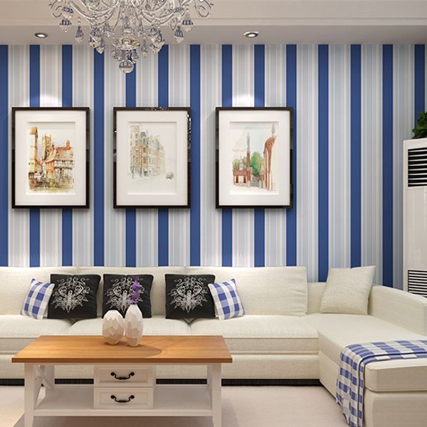 Boy Bedroom Wallpaper Modern Blue Stripe Wallpaper Wall Paper Background Wall Wallpaper For Living Room Bedroom W133s Canada 2019 From Xyls312 Cad