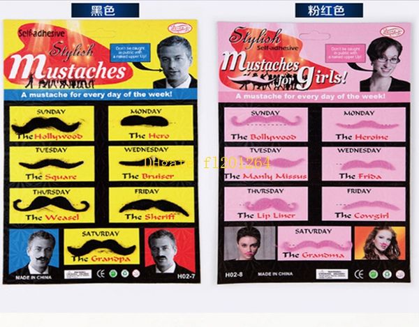 50 jogos / lote frete grátis homens mulheres Fancy Dress Party Game COS partido fornece um bigode barba falsa barba fina barba