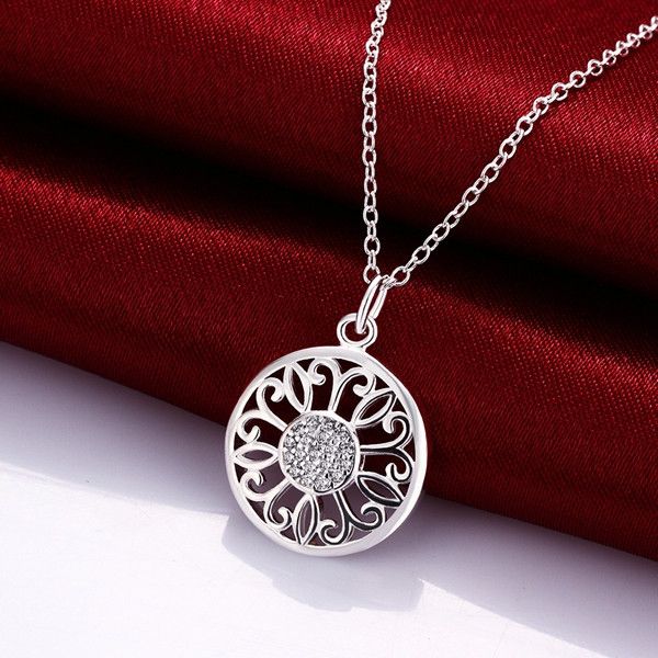 

high gift fashion round shape 925 silver pendant necklaces stpn104, gift white gemstone sterling silver jewelry necklace