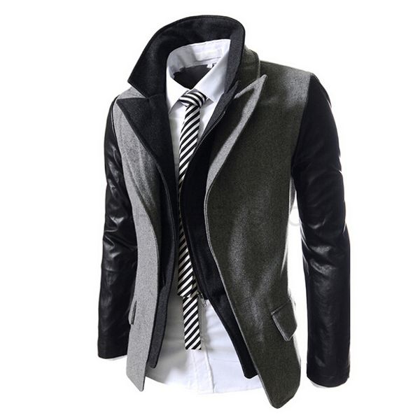 

wholesale-2016 men's double hoodie jacket special design men korean style blazer suit winter male clothing aq80020, White;black