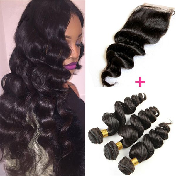 Virgin Malaysian Loose Wave Hair With Lace Closure Human Hair Weave 3 Bundles With Free Part Closure 4 4 Bleached Knots Hair Weave Styles Black Hair Weave Styles From Coach Hair 133 64 Dhgate Com