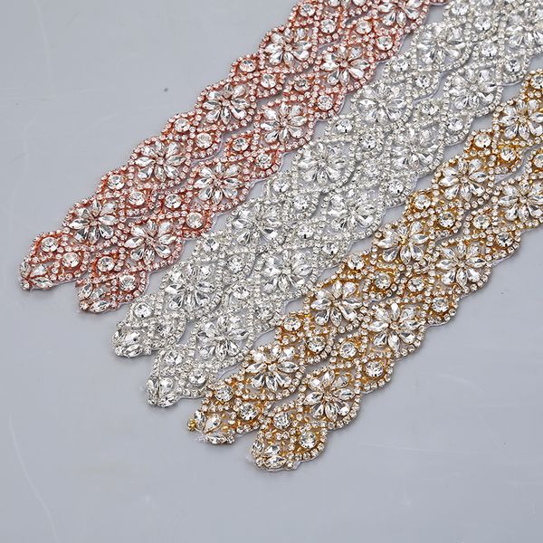 

1Yards стразы отделка железа на свадебные платья пояса розовое золото серебро Rhinetones