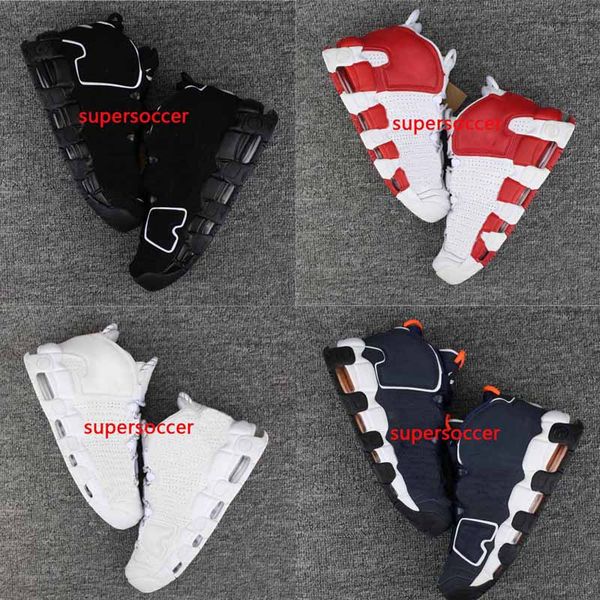 

Newest More Uptempo Basketball Shoes Olympic Release Bulls Gold Varsity Maroon Black Men Scottie Pippen Shoes