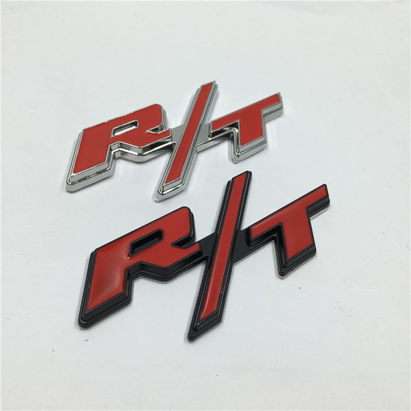 

3d 1pcs metal rt r t car emblem chrome badge side logo car stickers decal