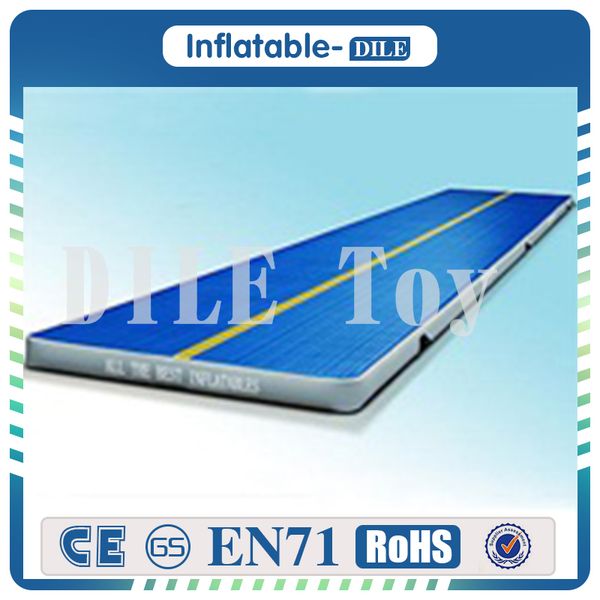 

fitness equipment 12x1x0.2m long inflatable air tumble track, dwf blue inflatable air track mat for gymnastics