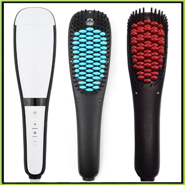

2016 new hair straightener brush comb digital electric hair straightening irons antomatic lcd hair straightener comb with spray, Black