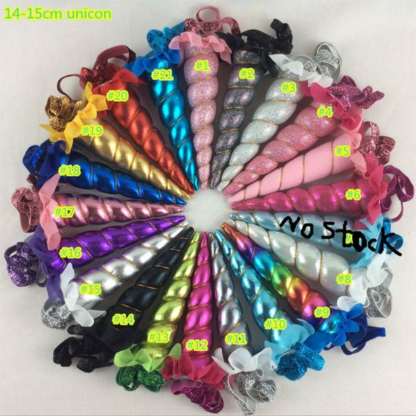 

20 шт. / лот единорог оголовье девушки и дети блеск металлический войлок единорог рога мерцающий блеск оголовье hairbow волос головной убор, Black;brown