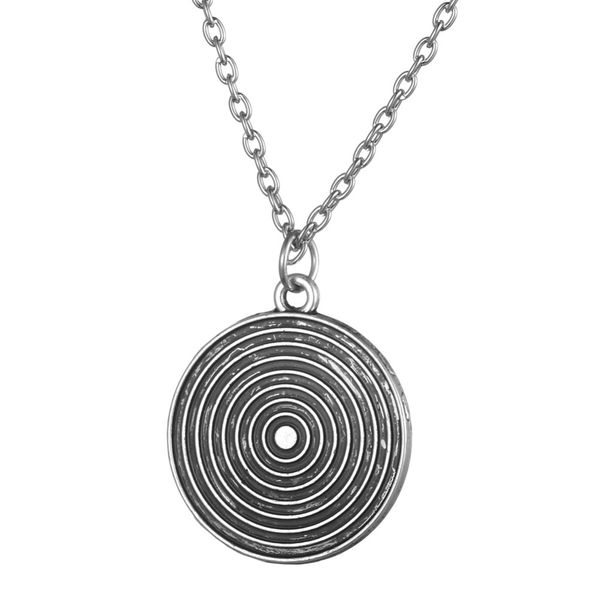 

antique silver target round disc necklace, archery gift, archery pendant jewelry