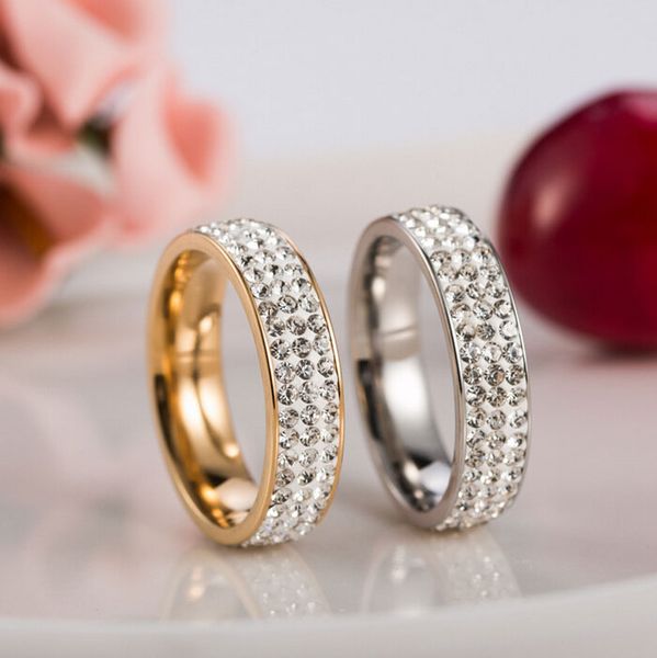 

brand new 316l stainless steel couple rings for women men cz zirconia rings new women charm jewelry, Silver