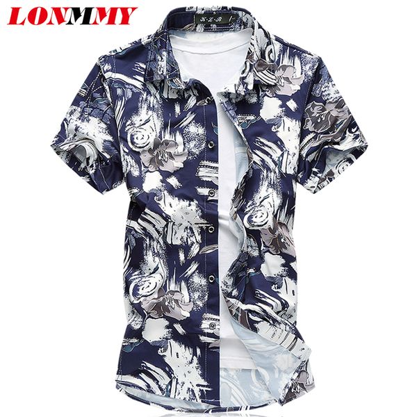 

wholesale- lonmmy plus size 7xl mens dress shirts mercerized cotton camisa social shirt men short sleeves fashion men shirt 2017 summer, White;black