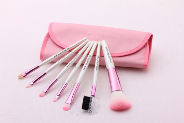 

HOT ! The new fashion Makeup brushes 7pcs Professional Brush leather bag 3 color
