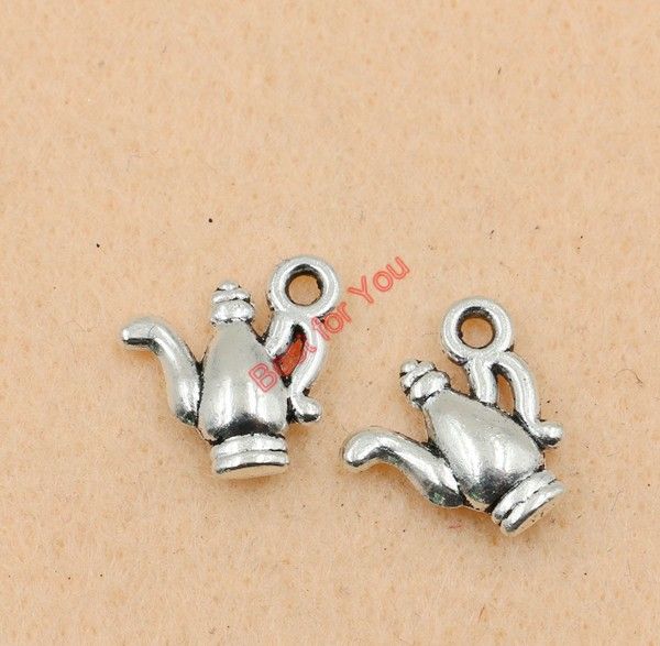 

handmade charms pendant tone silver making 15x15mm teapot jewelry craft diy jewelry making antique quipu, Slivery;brown