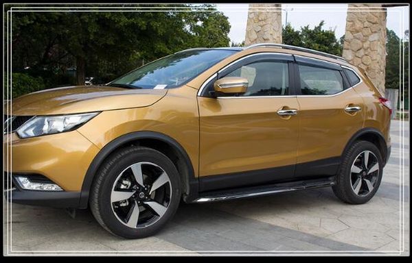 

abs 4pcs black windows visor,raineyebrow,car shelter with bright trim for nissan qashqai 2016