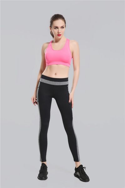 2017 New Pink Yoga Bra Fashion Quick Dry Sportswear Womens Top Fitness yoga reggiseno sportivo Abbigliamento da palestra Spedizione gratuita Sunnee