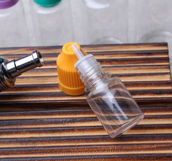 Bottiglie in PET vuote trasparenti Ejuice Flacone contagocce in plastica liquida con tappo a prova di bambino da 5 ml