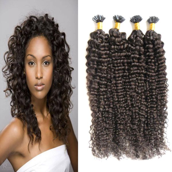 Mongolian Kinky Curly Hair 200g Human Fusion Hair Nail U Tip 100
