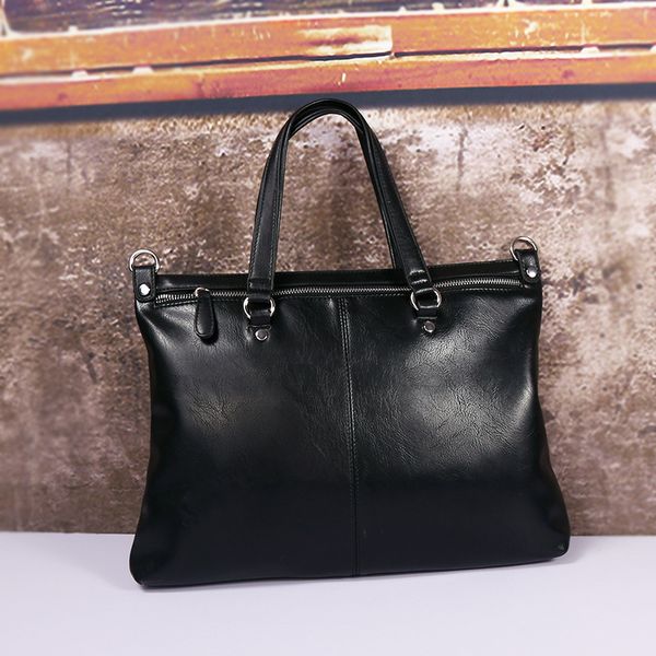 

wholesale- luxury designer men briefcase men messenger bags leather handbags bussiness shoulder bag 14 inch lapbag black bolsas a0228