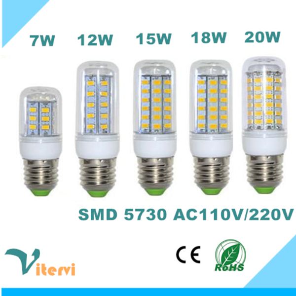 

SMD5730 LED corn light E27 GU10 B22 E14 G9 corn bulb 5W 7W 9W 12W 15W 220V 110V 360 angle Energy saving light