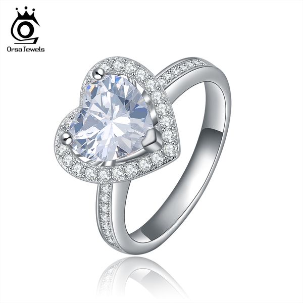 

Orsa модные ювелирные изделия сердце вырезать Циркон 1.75 ct Платиновая пластина коль