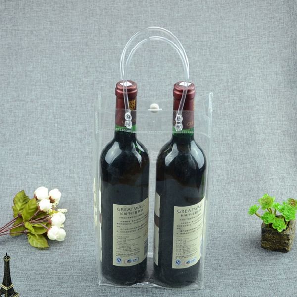 

two bottle capacity pvc wine cooling ice bag beer holder gift bags red wine ice bag for outdoor beach party za0776