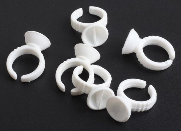 

100 pcs/pack adhesive eyelash pallet holder set disposable glue holder ring pallet for eyelash extension tattoo pigment