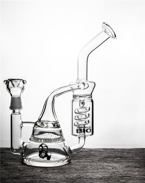 Heady Beher Cam Bong Fliter Perc Cam Bubbüş Kafatası Bobini ve Honey Modeti Percolator Geri Dönüştürü Su Boruları Sprial Yağ Teçhizatları STEMLES