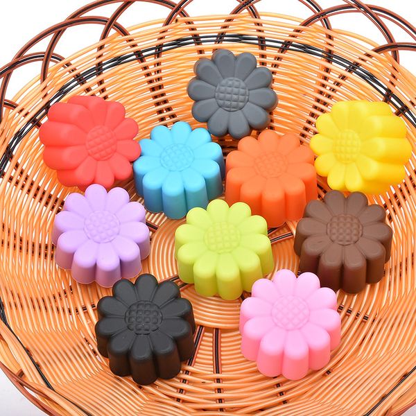 Kuchenwerkzeuge Großhandel - 1 Stück Sonnenblumenförmige Cupcake-Süßigkeiten-Harzformen, Silikon-DIY-Seifenform, Silikonform, Fondant-Dekoration