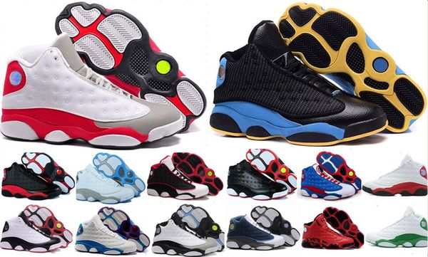

High Quality hologram flints 13 Men Basketball Shoes Leather Black Toe 13s Bred Navy Game Grey Toe Flint Grey 13s Trainers Athletics Shoes